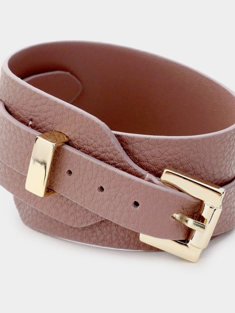 New Anthro Vibe Buckle Up Vegan Leather Wrap Cuff Bracelet in 5 Color Options - Picture 8 of 13